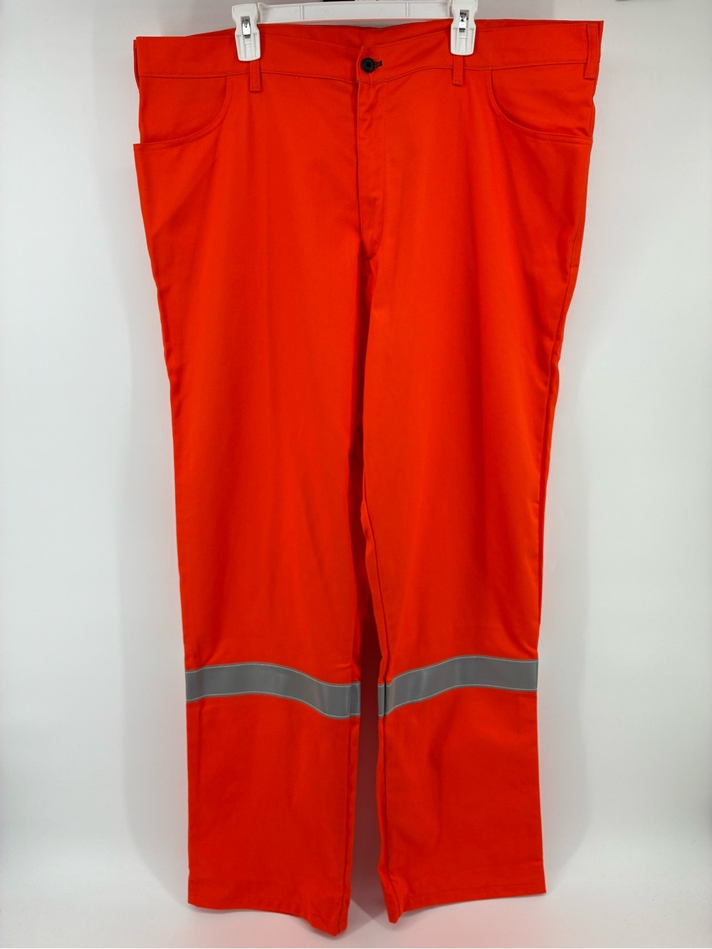 SIZE 44x36 High-Visibility Men’s Work Pants Bright Orange with Reflective Trim